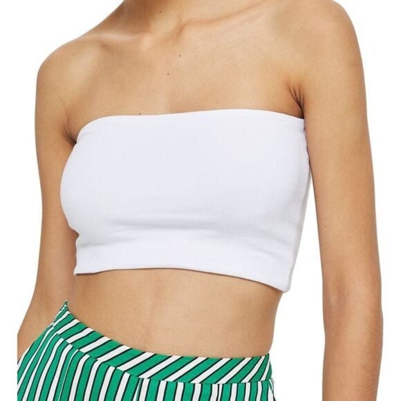 Topshop Ribbed Tube Top Size 12 White - Picture 2 of 3